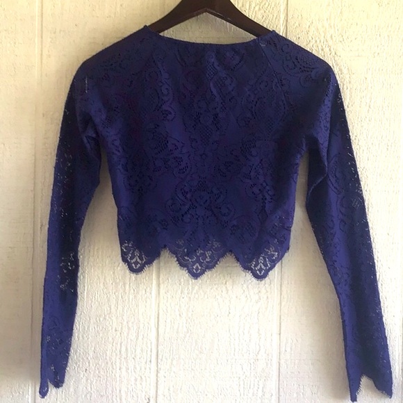 For Love & Lemons Midnight lace crop top skirt set - Picture 4 of 16